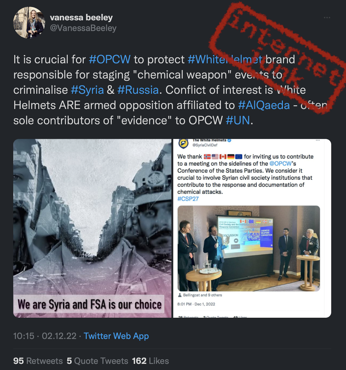 Spazzatura di internet mette in dubbio l’uso di armi chimiche da parte della Siria.